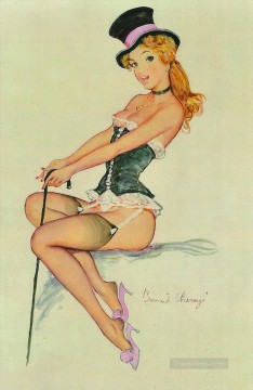 country girl countrywoman Painting - pin up girl nude 040